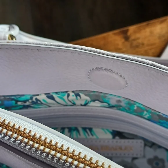 Vera Bradley Gray Quilted Top-Handle Satchel - Picture 6 of 15